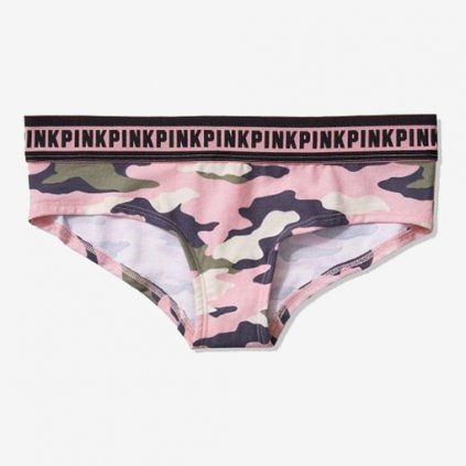 Victoria's Secret PINK růžové maskáčové bokové kalhotky