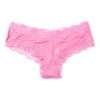 Victoria's Secret Hollywood Pink brazilky s krajkovým lemem Ribbed Lace Cheeky Panty