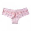 Victoria's Secret růžové proužkované brazilky s krajkovým lemem