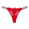 Victoria's Secret VERY SEXY červená krajková tanga Bombshell Shine Strap Thong Panty