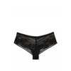 Victoria's Secret sexy černé krajkové brazilské kalhotky Lacie Floral Stripe Cheeky Panty