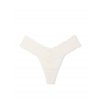 Victoria's Secret luxusní Coconut White celokrajková tanga Lace Thong Panty