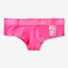 Victoria's Secret PINK růžové brazilské kalhotky s nápisem na zadečku