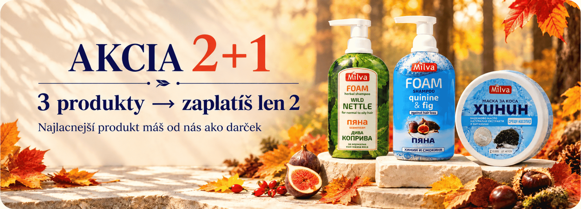 Letná akcia 2+1 zdarma na vybrané produkty Milva