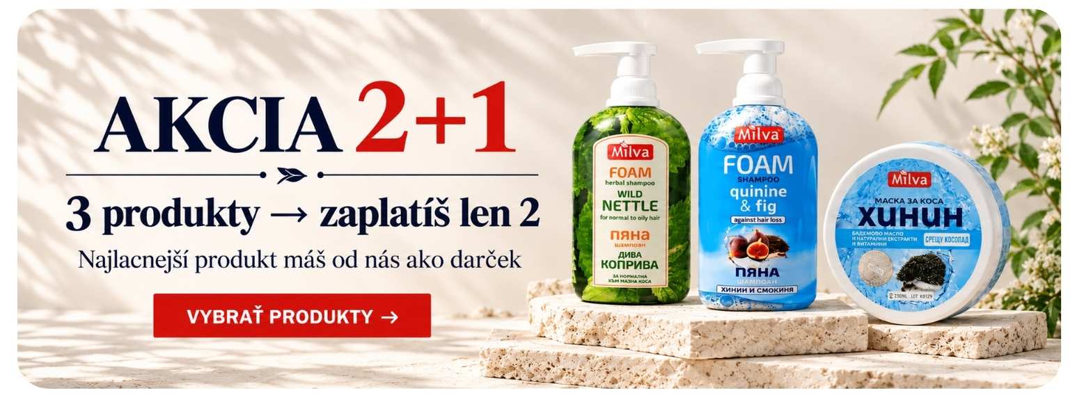 Letná akcia 2+1 zdarma na vybrané produkty Milva