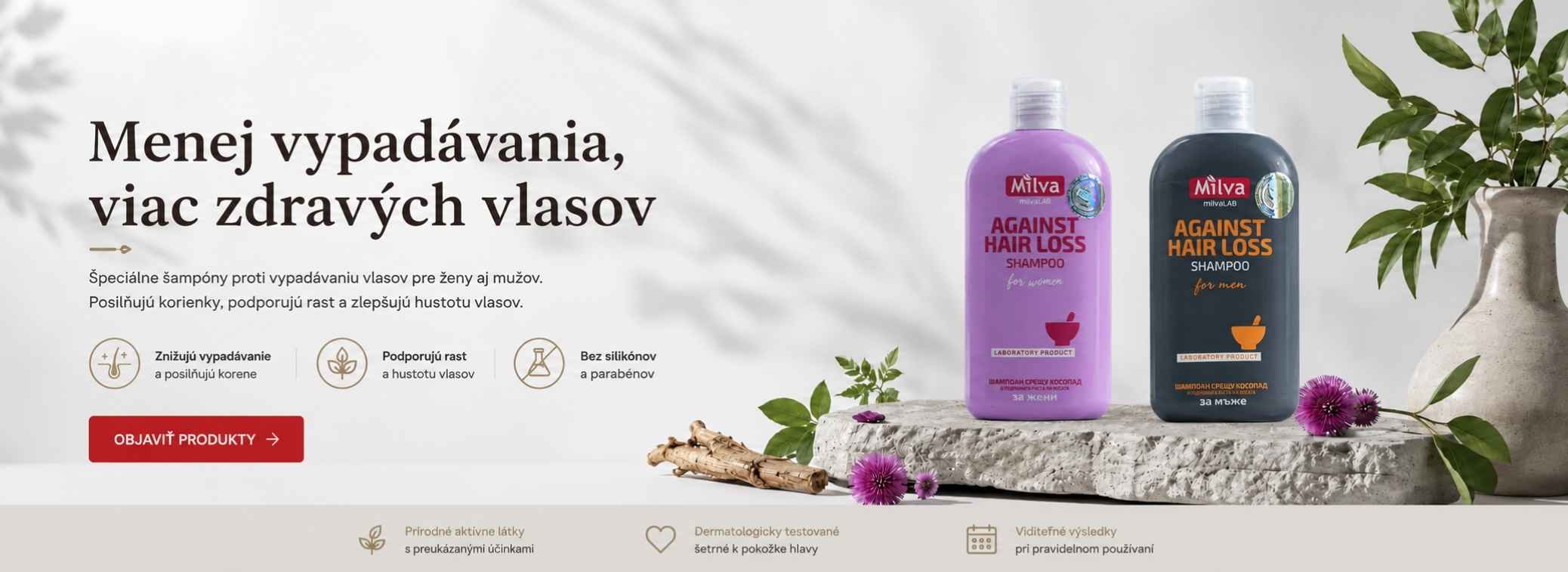 Šampóny Milva Against Hair Loss pre ženy a mužov proti vypadávaniu vlasov