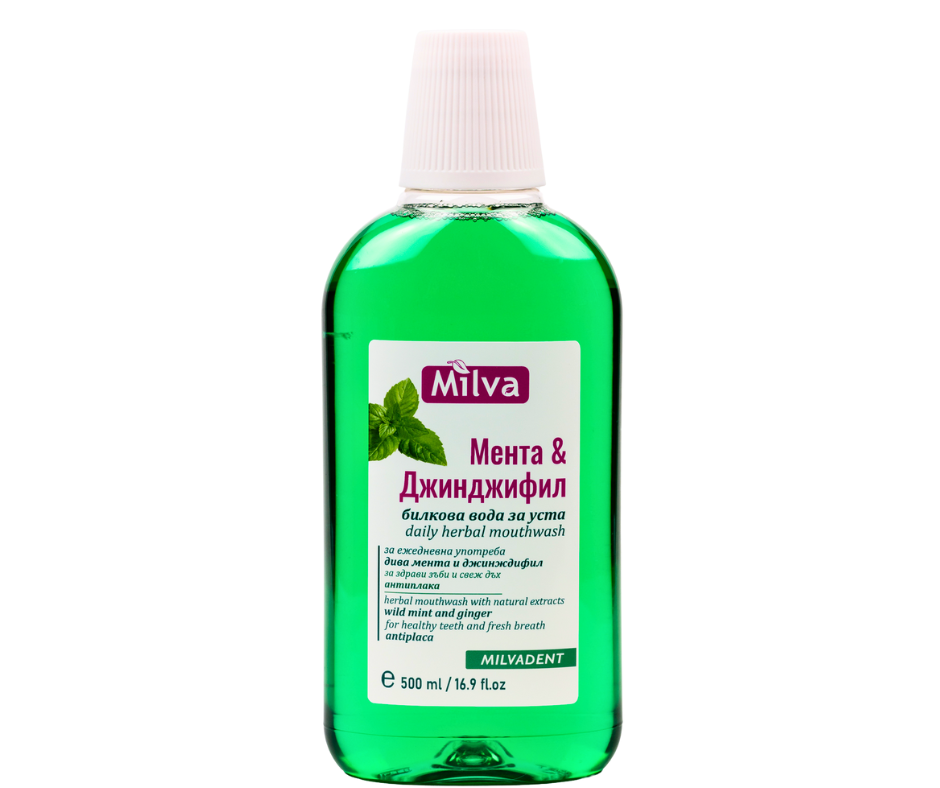 Milva bylinná ústna voda Mäta ​a Zázvor 500 ml