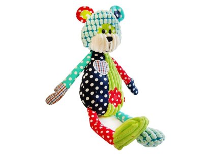 Plyšový pískací medvídek Patchwork Bobobaby