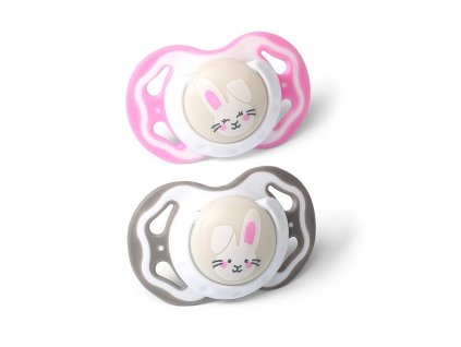 BABYONO Dudlík silikonový 2 ks 3-6 m+ bunny