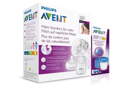 Philips AVENT Odsávačka mateřského mléka Natural se zásobníkem 125 ml + VIA 180 ml 5 ks