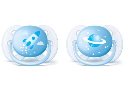 Philips AVENT Šidítko Ultrasoft Obrázek 0-6m chlapec, 2 ks