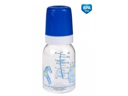 Canpol babies láhev s potiskem a úchyty 120 ml bez BPA modrá