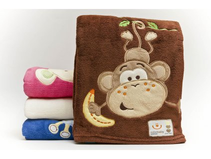 Dětská deka se zvířátkem opička 76x102 cm Bobobaby