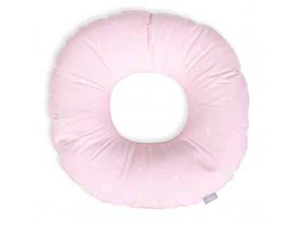 Polštář poporodní kruh Tečky bílo-růžové