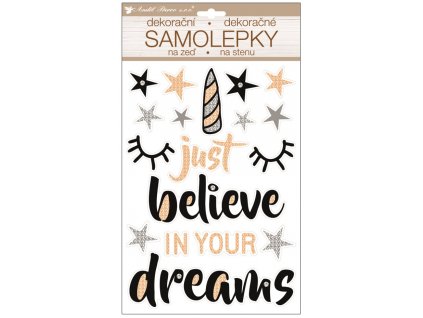 Samolepka na zeď Believe in Dreams prostorová 36 x 21 cm