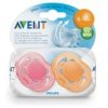Šidítko sensitive 6-18m. bez BPA 2 ks - růžové+oranžové