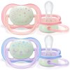 Philips AVENT Šidítko Ultra air noční 0-6m dívka, 2 ks