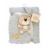 Dětská deka z mikrovlákna se zvířátkem béžový medvídek KCSN-02 76x102 cm Bobobaby