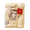 Dětská deka z mikrovlákna se zvířátkem béžový medvídek KCSN-02 76x102 cm Bobobaby