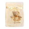 Deka dětská z mikrovlákna do postýlky s 3D aplikací zvířátka Bobobaby 76x102 cm béžový medvídek