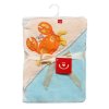 Osuška s kapucí z mikrovlákna tyrkysová krab Bobobaby 76x76 cm