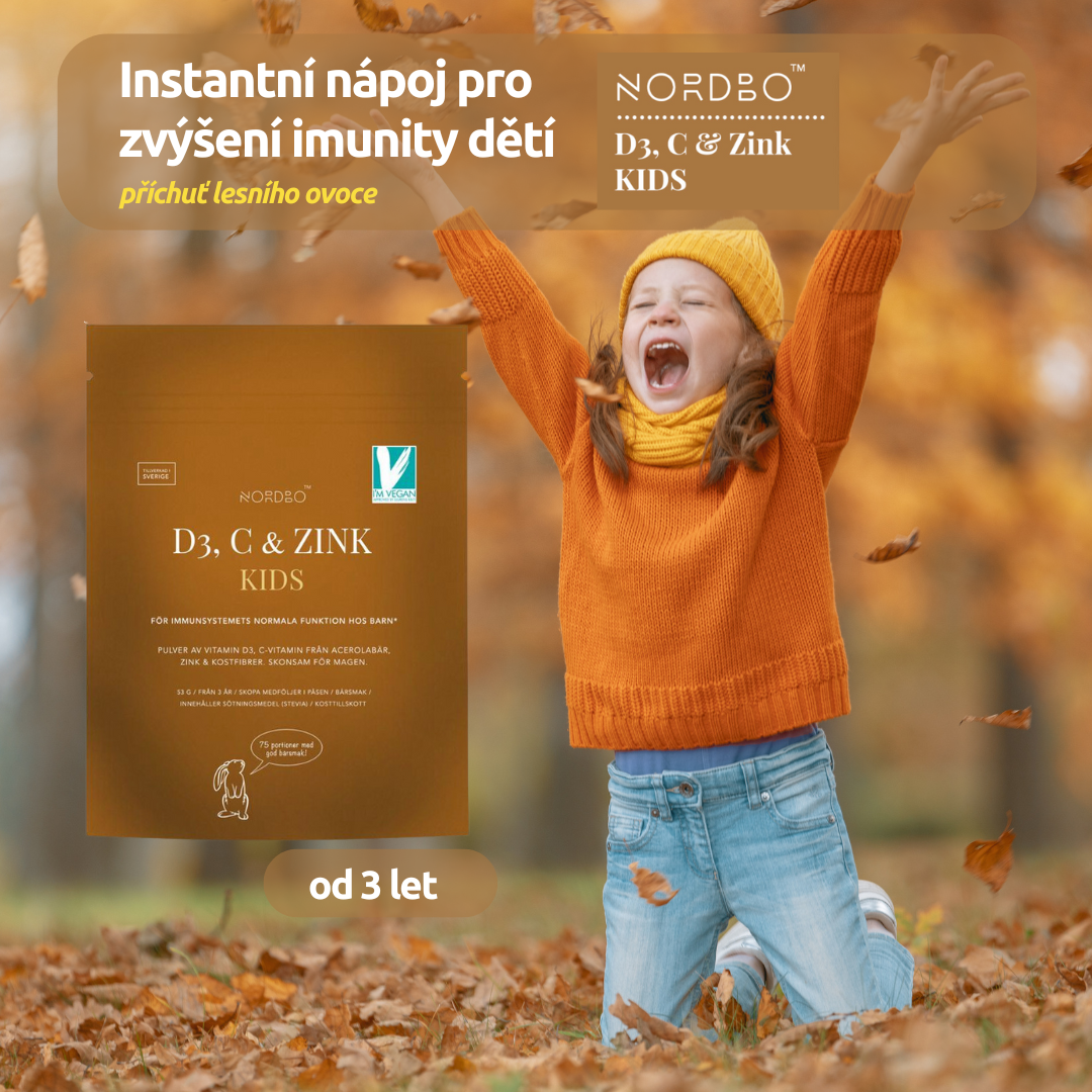 NORDBO| Instantní nápoj pro zvýšení imunity dětí | Vitamin D | Vitamin C | Zinek