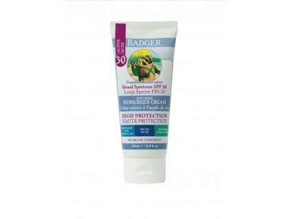 BADGER Opalovací balzám SPF 30 - Clear Zinc, bez vůně (87 g)