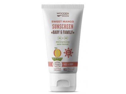 WOODENSPOON Opalovací tělové mléko Mango Baby & Family SPF50 150ml