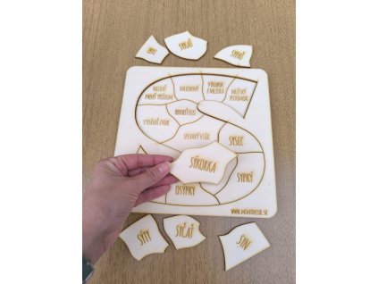 Aktivita na VYBRANÉ SLOVÁ - Drevené puzzle s úložným boxom