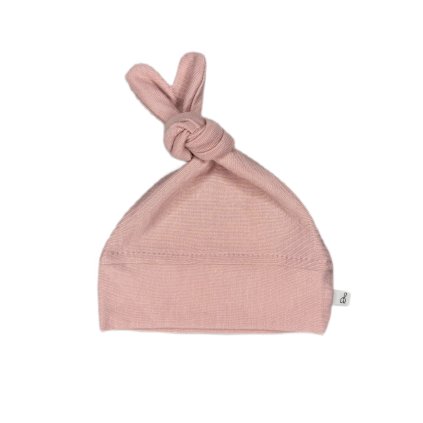 Kojenecká čepička srdíčko 3-6m. Růžova bambus