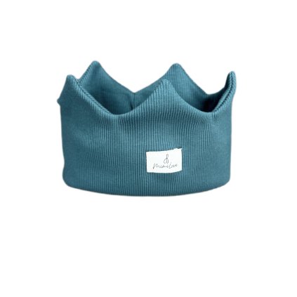 Bavlněná čelenka KORUNKA 4-8 let Modrozelená