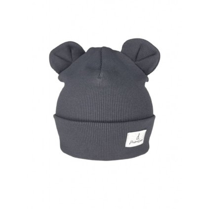 Přechodová čepice MEDVÍDEK 06-24m. Grafitová OUTLET
