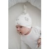 Kojenecká čepička srdíčko 3-6m. Balóny White Bambus