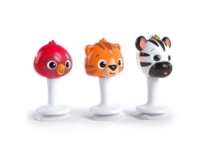 BABY EINSTEIN Hrkálky, Set 3 ks s prísavkami Rattle&Jingle Trio 6m+