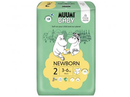 MUUMI  Baby 2 Newborn 3-6 kg (58 ks), eko plienky