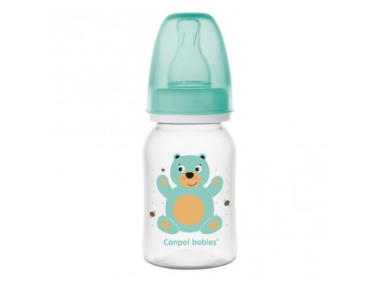 CANPOL  BABIES Fľaša s potlačou CUTE ANIMALS 120ml - zelená