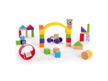 BABY EINSTEIN Drevená stavebnica Curious Creations Kit HAPE 12m+