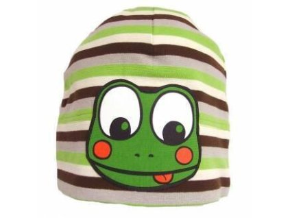 Pinkie detská čiapka Green/Brown Frog