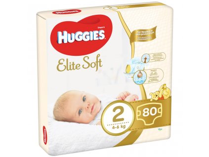 HUGGIES  Elite Soft Plienky jednorazové 2 (4-6 kg) 80 ks