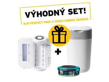 Tommee Tippee Prístroj na prípravu mlieka Perfect Prep White + Koš na plienky Sangenic Twist & Click