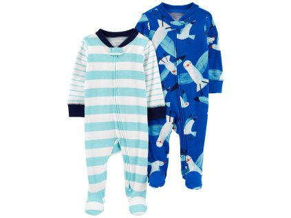 CARTERS CARTER'S Overal na zips Sleep & Play Blue Seagull chlapec 2ks 9m