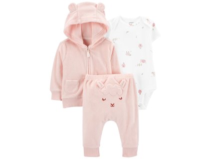 CARTERS CARTER'S Set 3dielny body kr. rukáv, tepláky, mikina Pink Sheep dievča LBB 6m