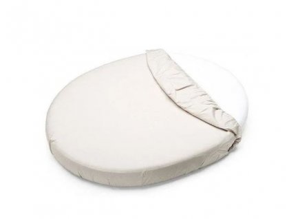 PETITEMARS  Napínacia plachta nepremokavá do oválnej postieľky Soft Dream Oval 84 x 50 White