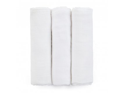 PETITEMARS  Sada plienok bambusová mušelínová 3ks Moussy Total White, 68 x 68 cm