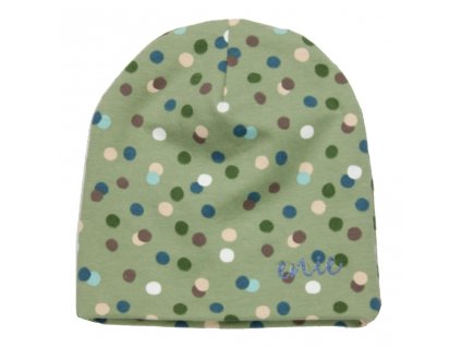 ENIE BABY  Čiapka detská Dots olive 1-3m