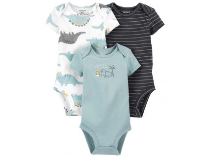 CARTERS CARTER'S Body krátky rukáv Blue Dino chlapec LBB 3ks