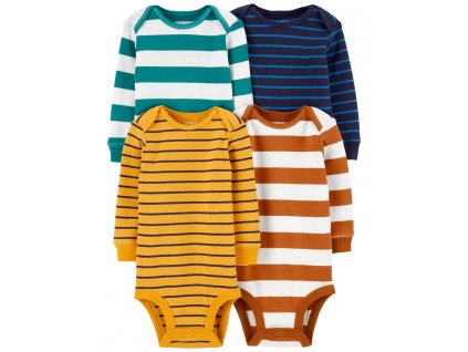 CARTERS CARTER'S Body dl. rukáv Stripes chlapec 4ks NB /veľ.56