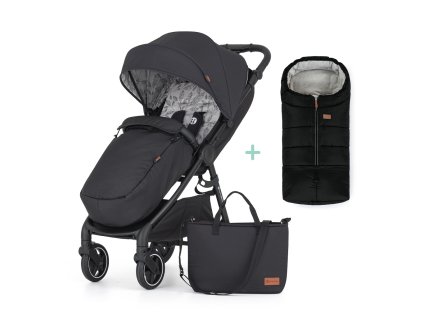 PETITE&MARS Kočík športový Royal2 Black Perfect Black + PETITE&MARS fusak Jibot ZADARMO