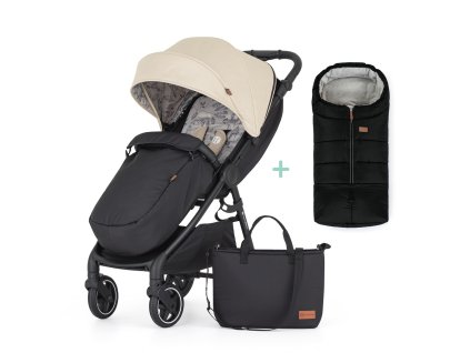PETITE&MARS Kočík športový Royal2 Black Sahara Beige + PETITE&MARS fusak Jibot ZADARMO