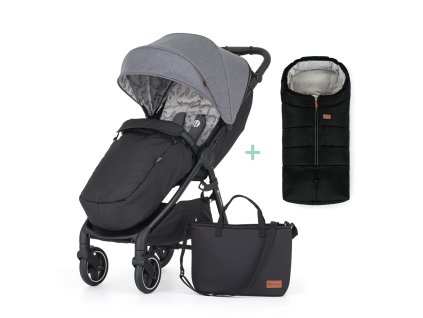 PETITE&MARS Kočík športový Royal2 Black Ultimate Grey + PETITE&MARS fusak Jibot ZADARMO